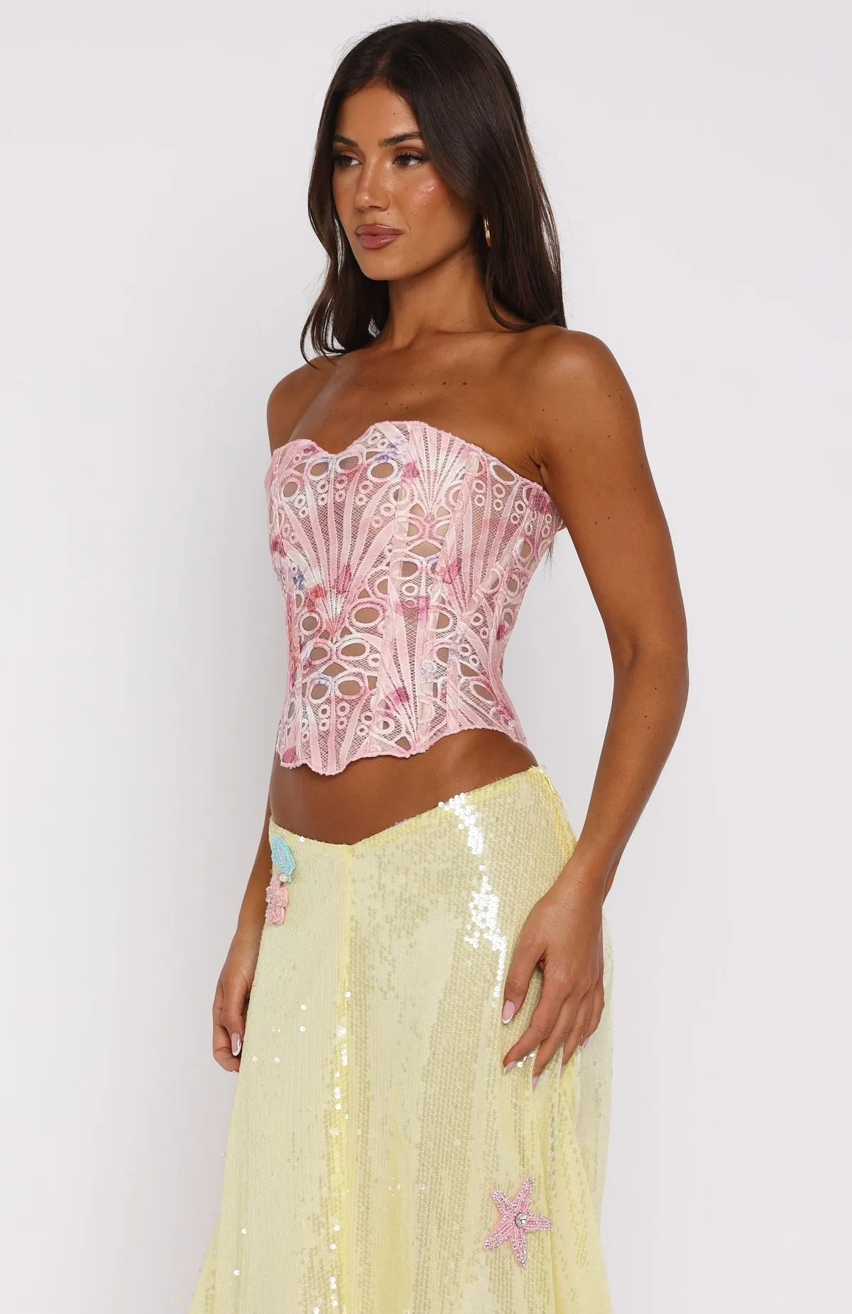 So Much To Say Strapless Bustier Pink sold by White Fox Boutique product image thumbnail 3