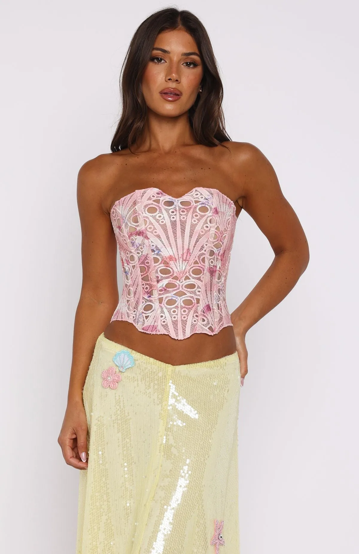 So Much To Say Strapless Bustier Pink sold by White Fox Boutique product image thumbnail 2