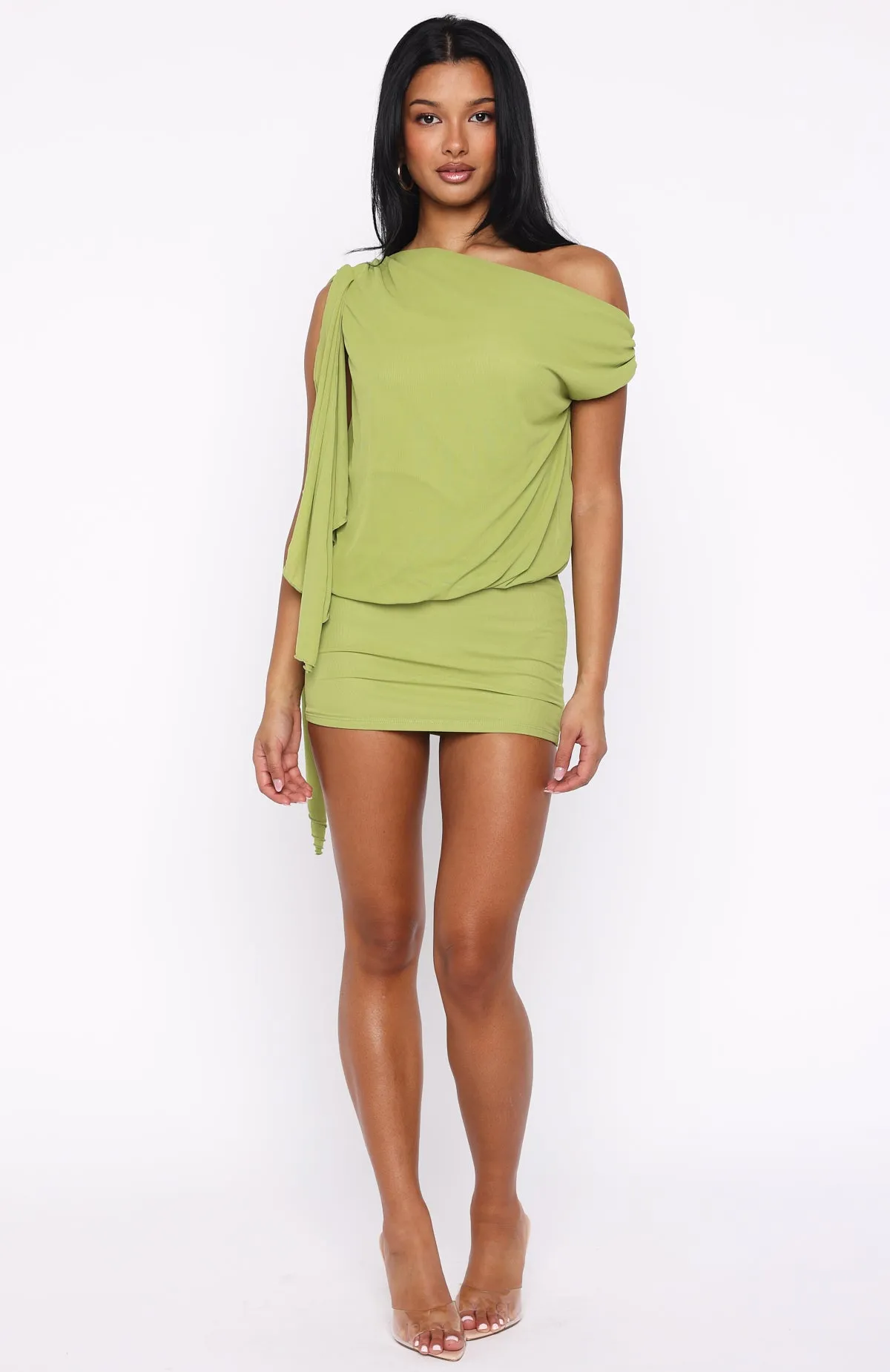 Sicilian Dreams Mini Dress Chartreuse sold by White Fox Boutique product image thumbnail 5