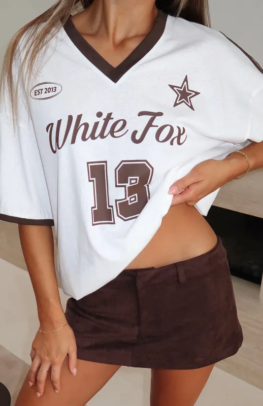 Life Goals Oversized Sports Tee White made by White Fox Boutique