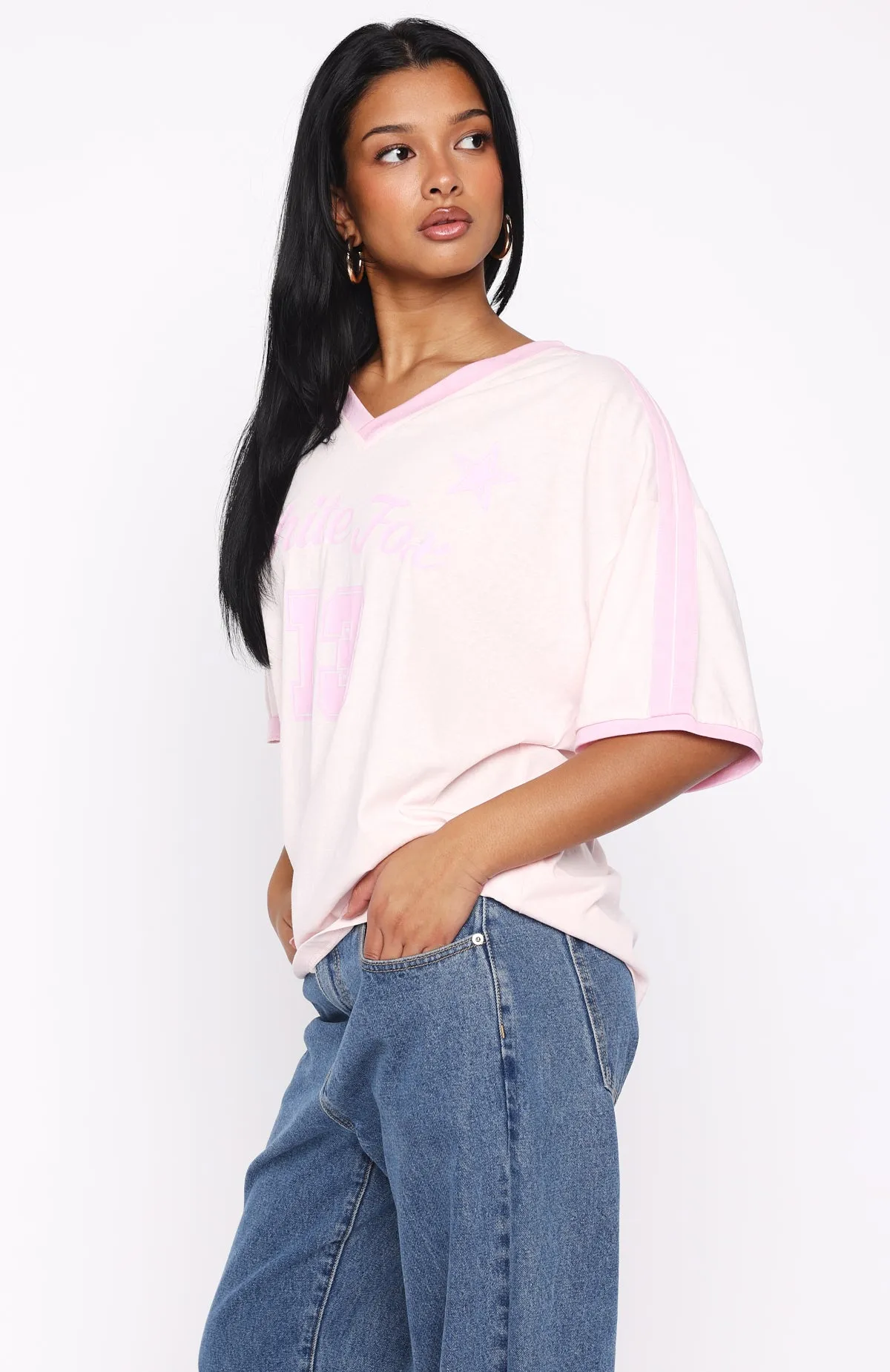 Life Goals Oversized Sports Tee Pink sold by White Fox Boutique product image thumbnail 3