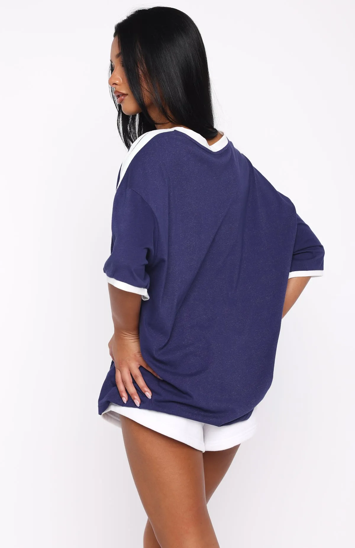 Life Goals Oversized Sports Tee Navy sold by White Fox Boutique product image thumbnail 4