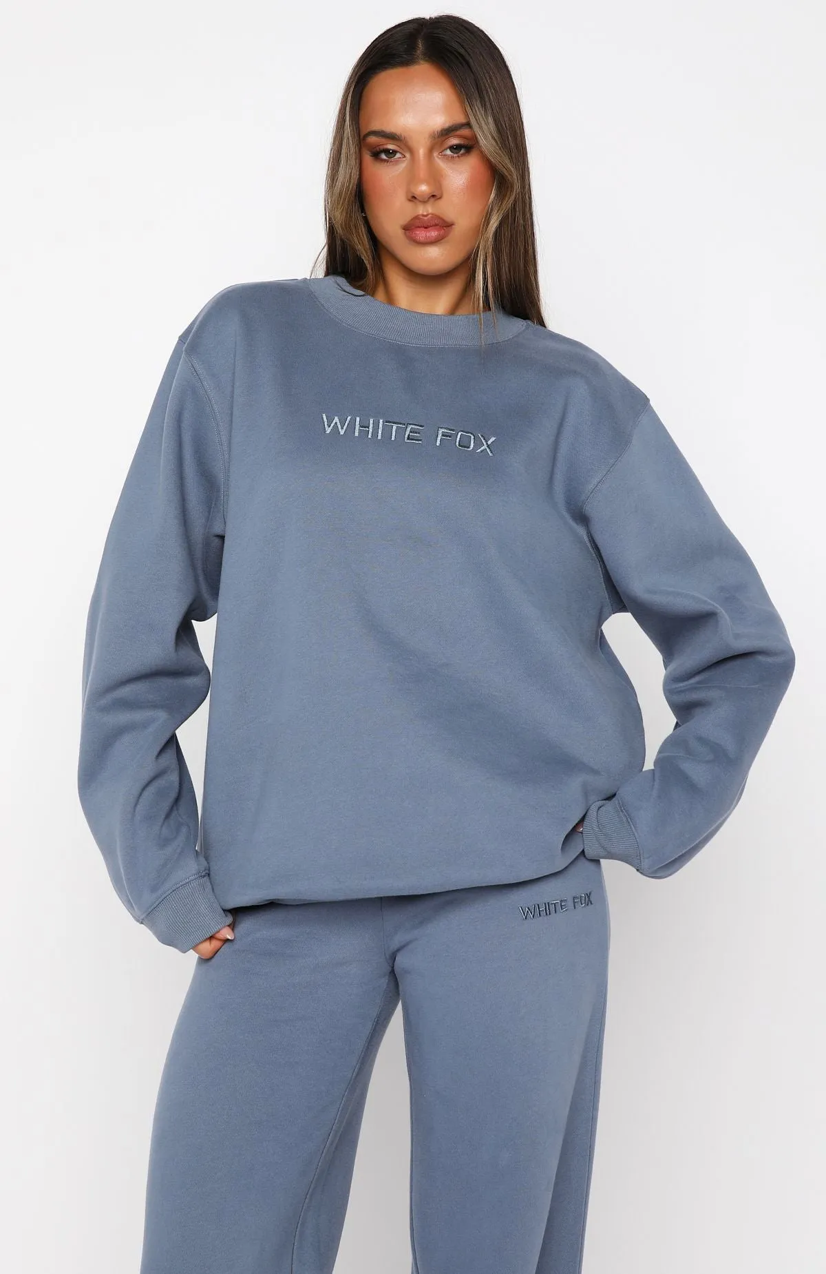 Stay Lifted Oversized Sweater Ocean sold by White Fox Boutique product image thumbnail 2