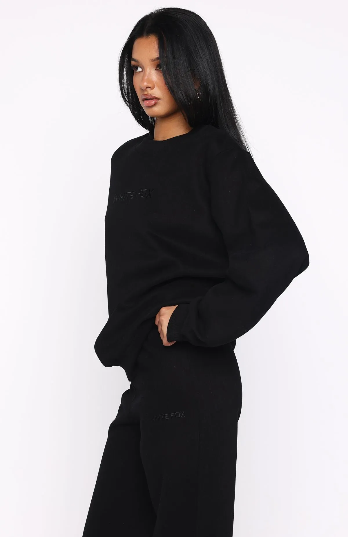 Stay Lifted Oversized Sweater Black sold by White Fox Boutique product image thumbnail 3
