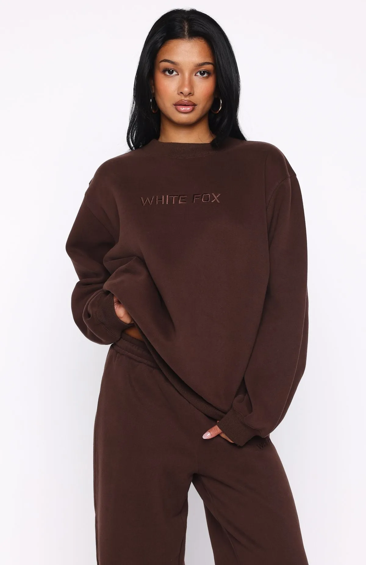 Stay Lifted Oversized Sweater Bitter Chocolate sold by White Fox Boutique product image thumbnail 2