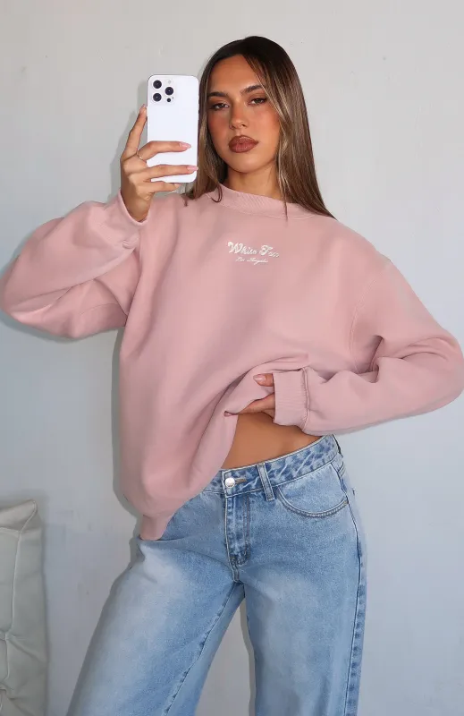 Through Thick And Thin Oversized Sweater Dusty Pink sold by White Fox Boutique