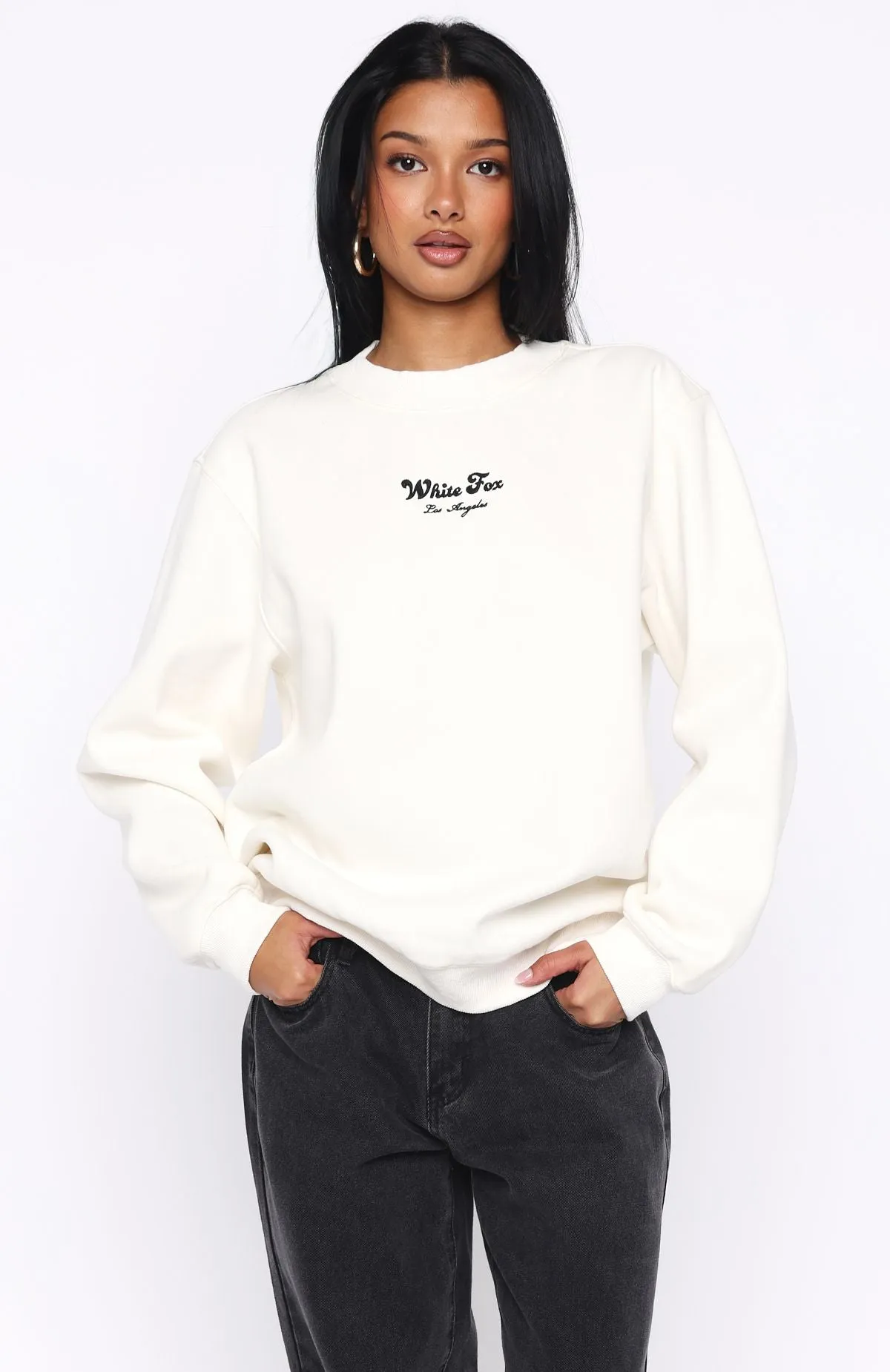 Through Thick And Thin Oversized Sweater Cream sold by White Fox Boutique product image thumbnail 3