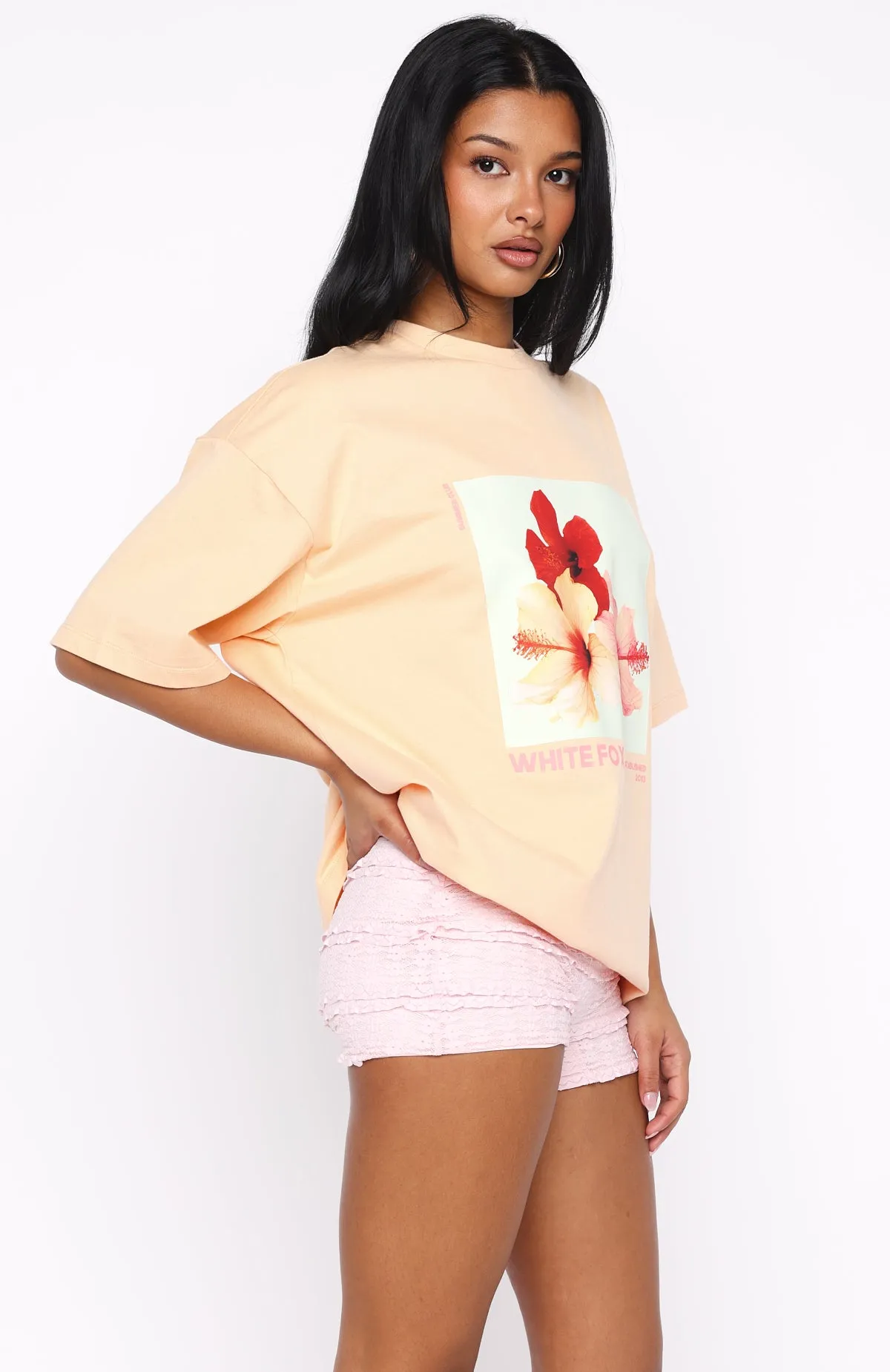 In With The New Oversized Tee Peach sold by White Fox Boutique product image thumbnail 3