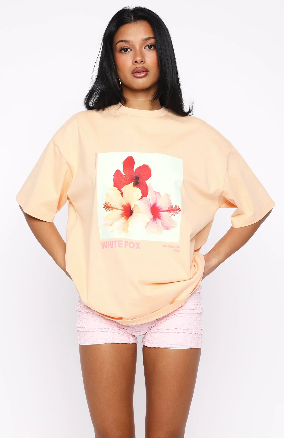 In With The New Oversized Tee Peach sold by White Fox Boutique product image thumbnail 2