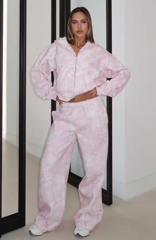 Hiding Away Wide Leg Sweatpants Pink Camo sold by White Fox Boutique