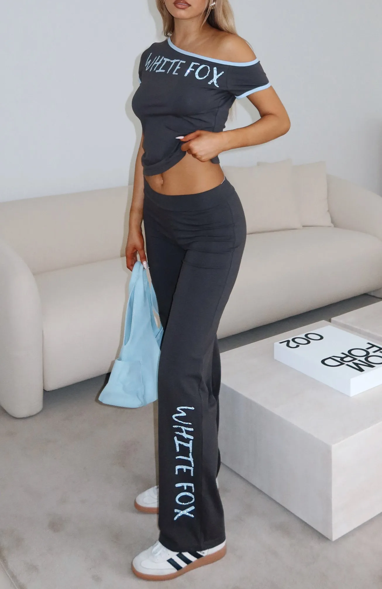 Good Things Take Time Straight Leg Pants Charcoal sold by White Fox Boutique