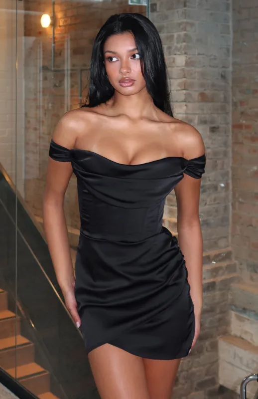 Way To Good Mini Dress Black sold by White Fox Boutique