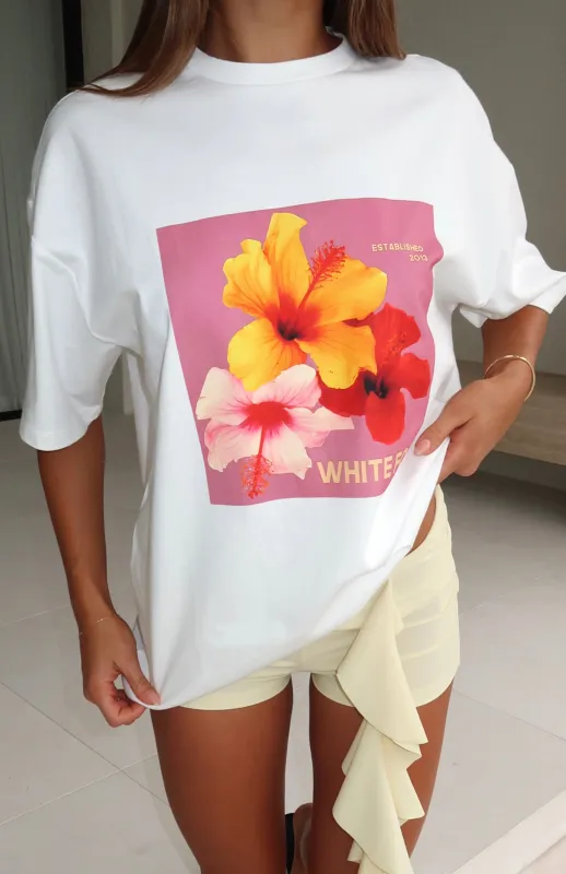 Little By Little Oversized Tee White sold by White Fox Boutique