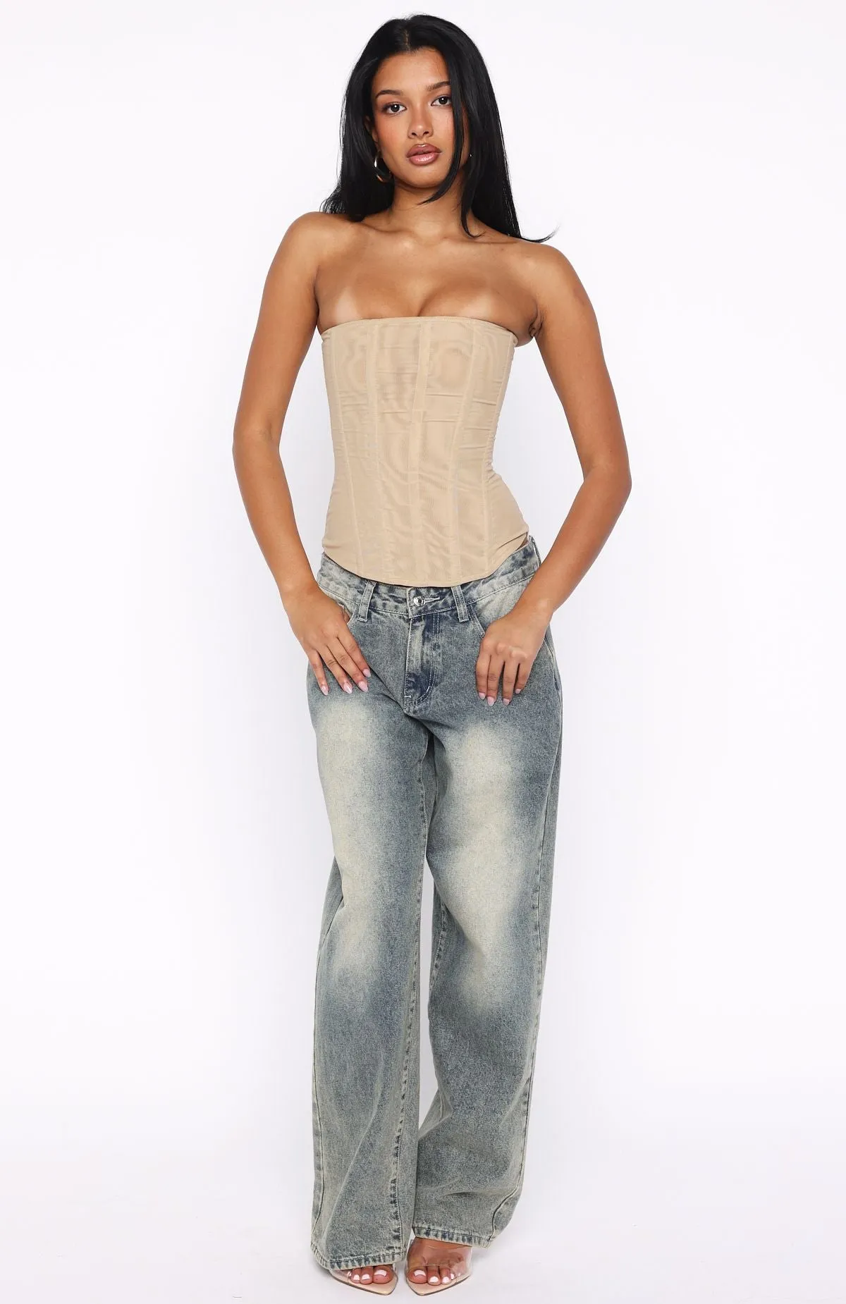 Tell Me A Secret Strapless Bustier Nude sold by White Fox Boutique product image thumbnail 5