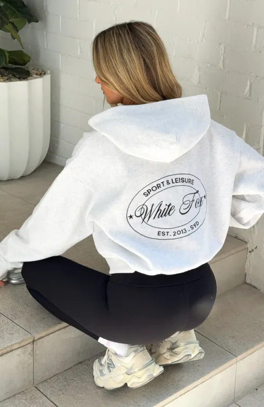 Just Try Again Boxy Zip Front Hoodie Grey Marle sold by White Fox Boutique