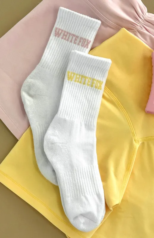 No Convincing Socks 2 Pack White/Honey/Ballet Pink sold by White Fox Boutique