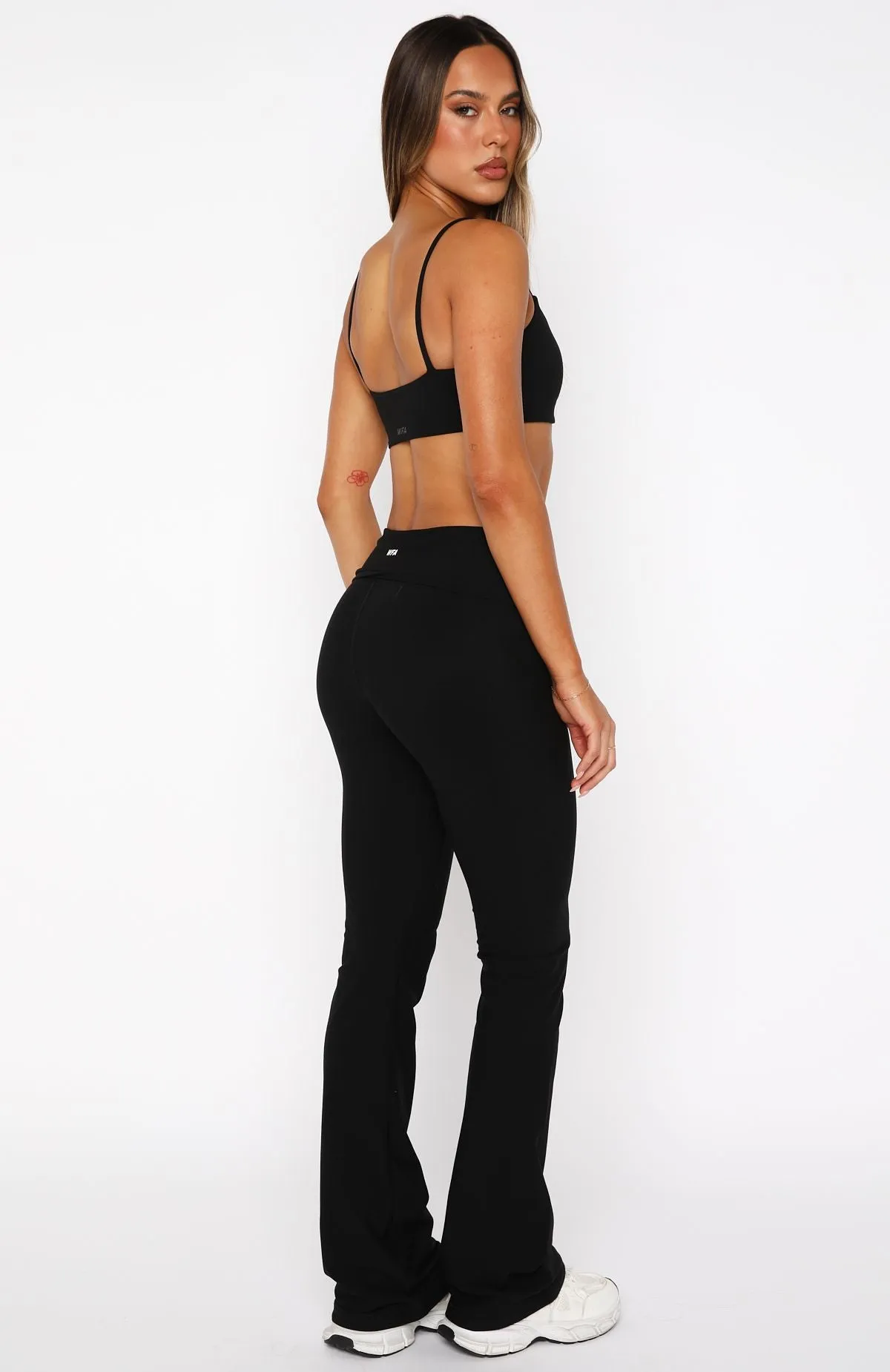 Progression Foldover Flare Leggings Black sold by White Fox Boutique product image thumbnail 4