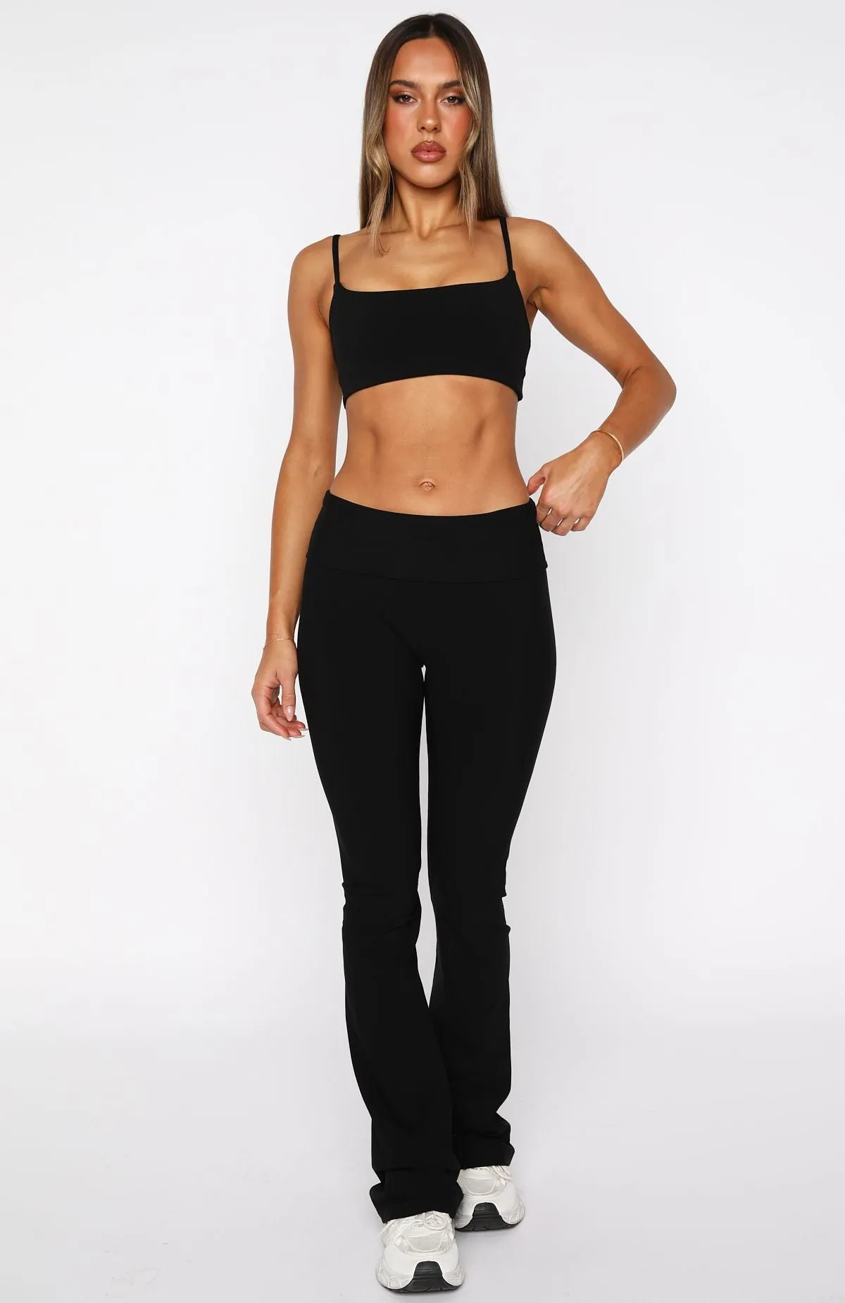 Progression Foldover Flare Leggings Black sold by White Fox Boutique product image thumbnail 2