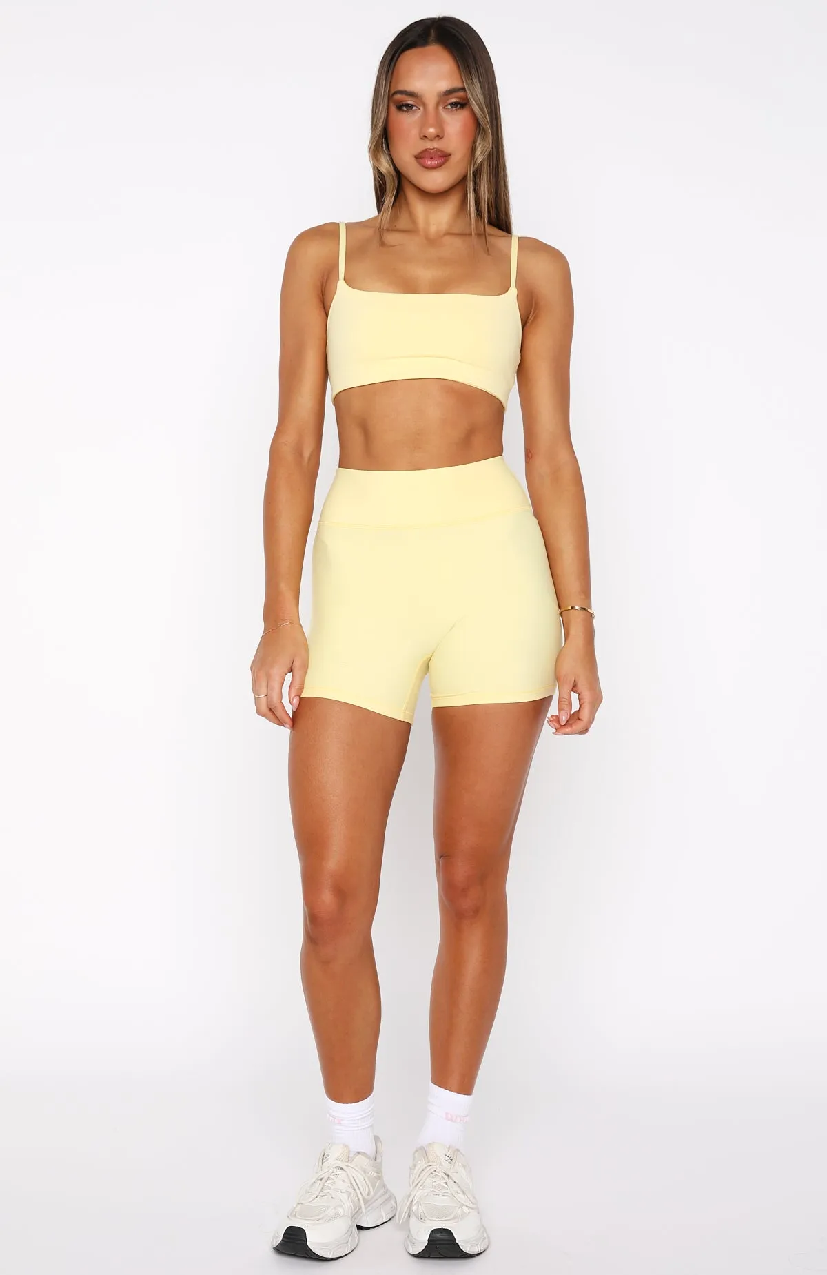 Keep Up High Waisted Shorts 4" Honey sold by White Fox Boutique product image thumbnail 5