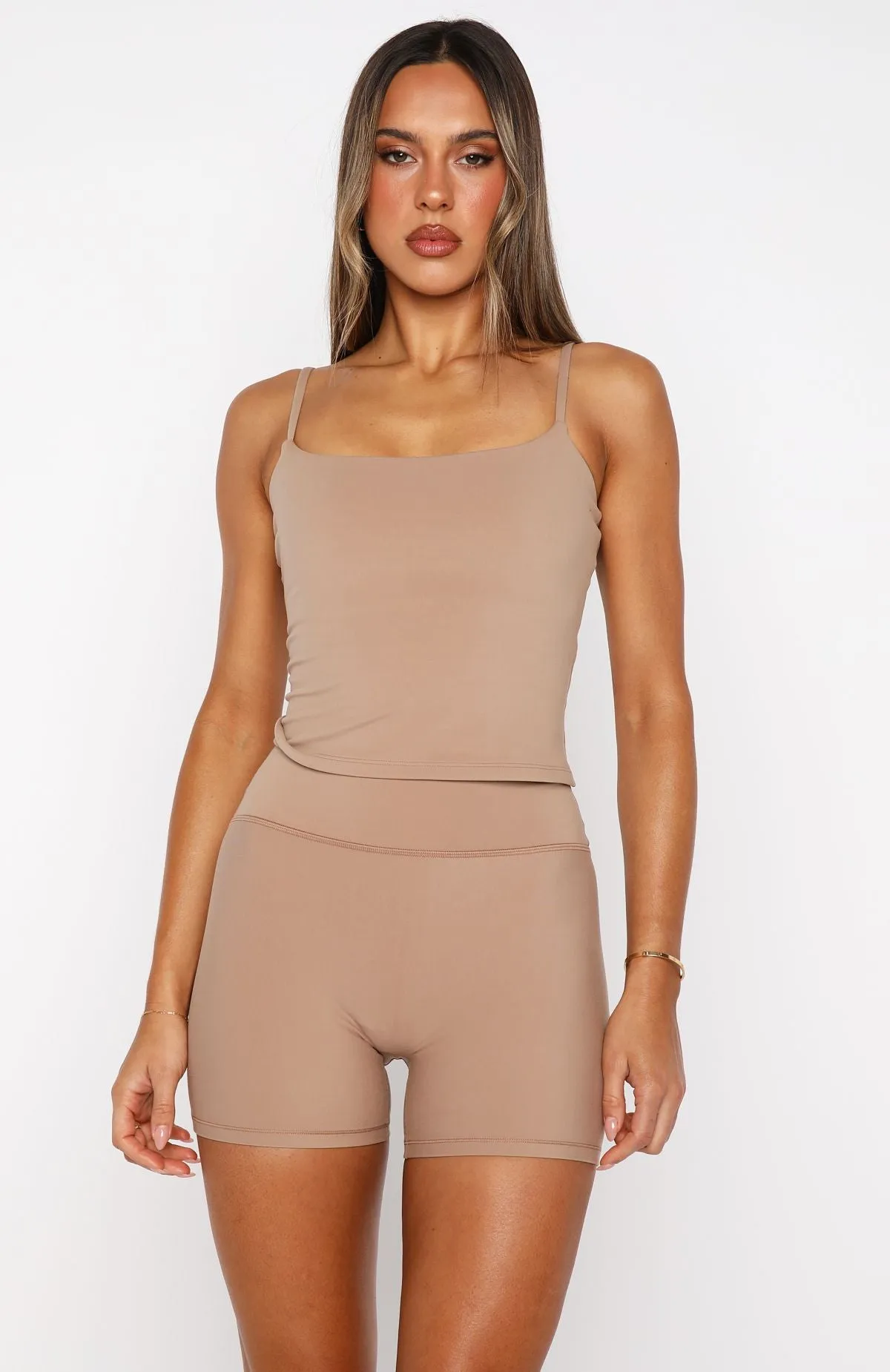 Keep Up High Waisted Shorts 4" Caramel sold by White Fox Boutique product image thumbnail 2