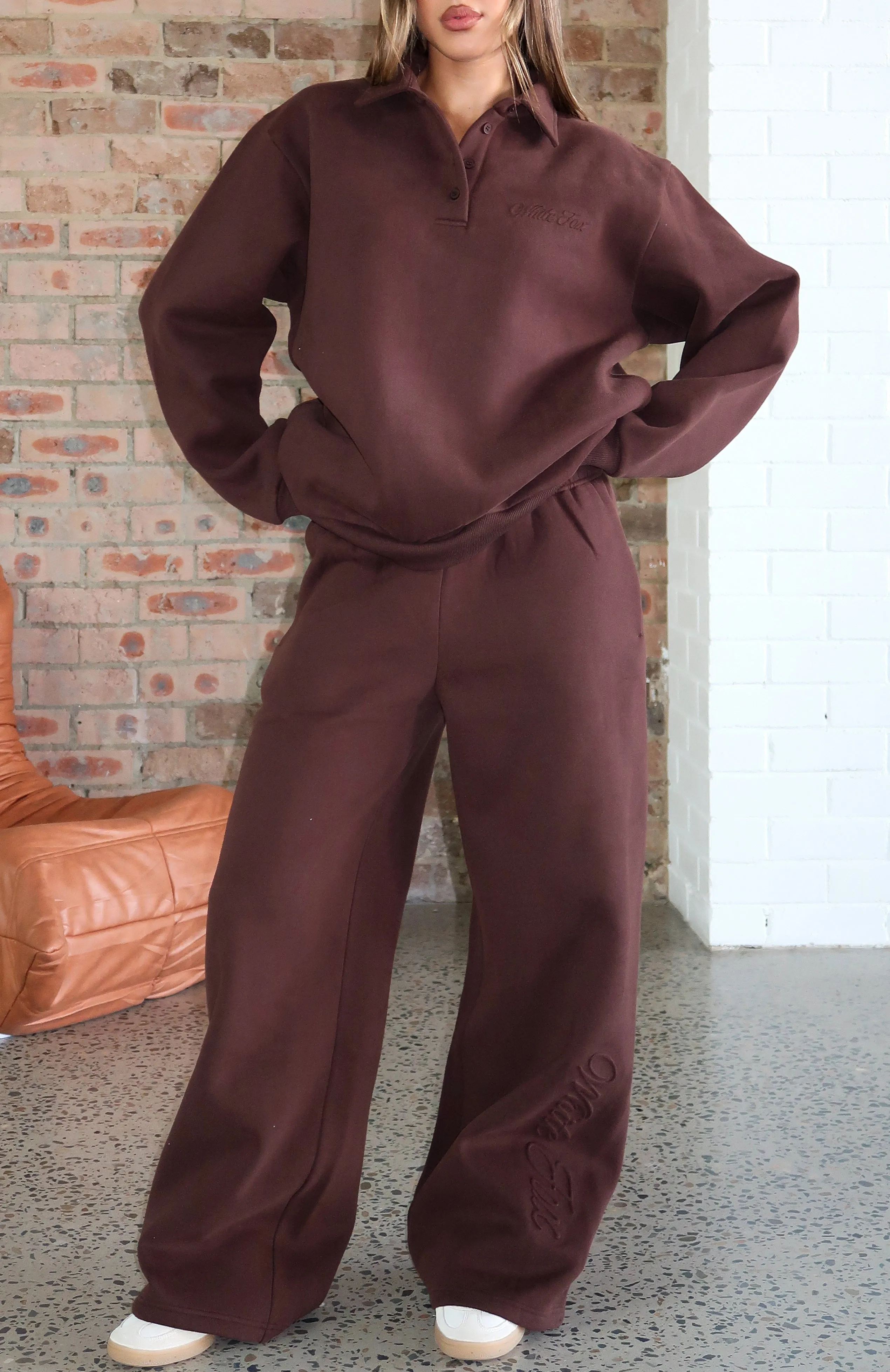 Chill Moves Wide Leg Sweatpants Chocolate sold by White Fox Boutique