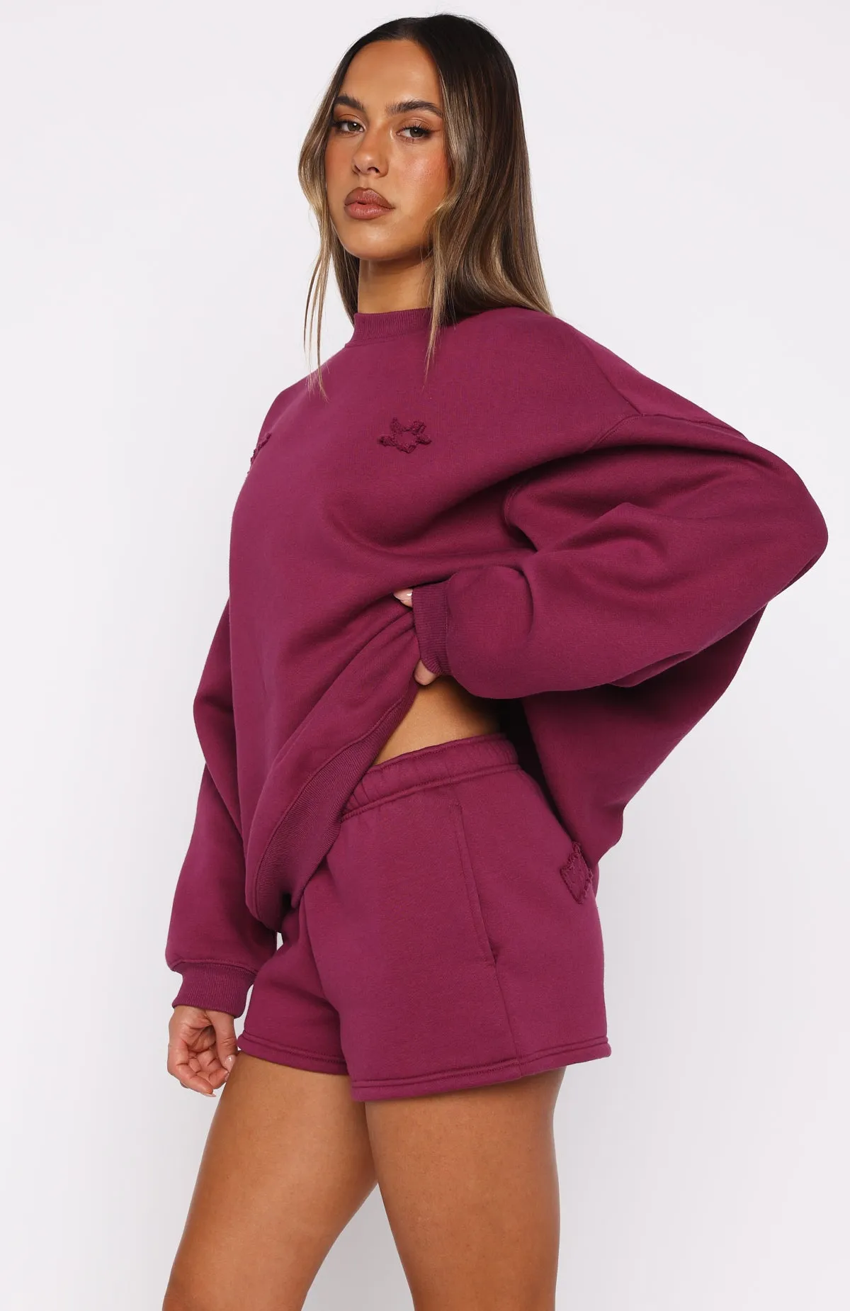 From The Archives Lexi Lounge Shorts Berry sold by White Fox Boutique product image thumbnail 3