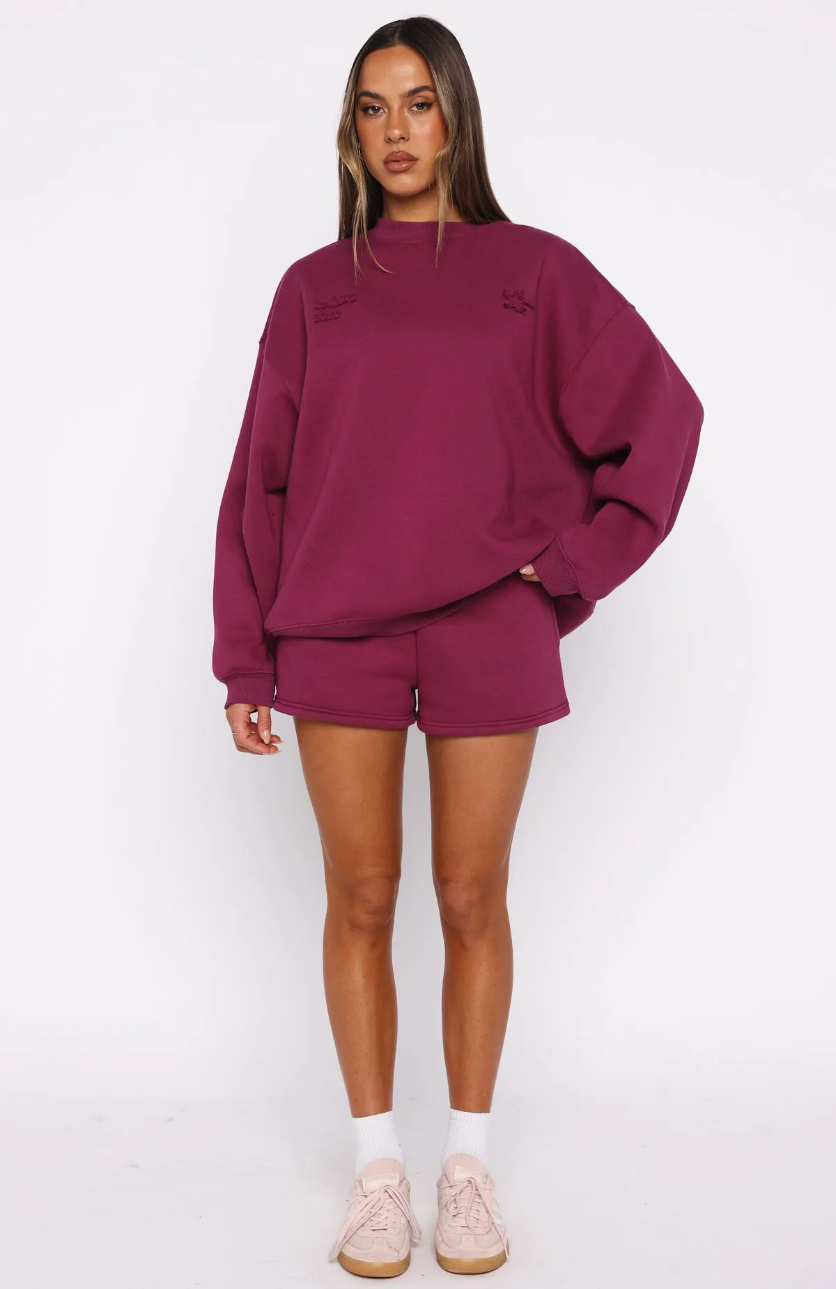 From The Archives Lexi Lounge Shorts Berry sold by White Fox Boutique product image thumbnail 5