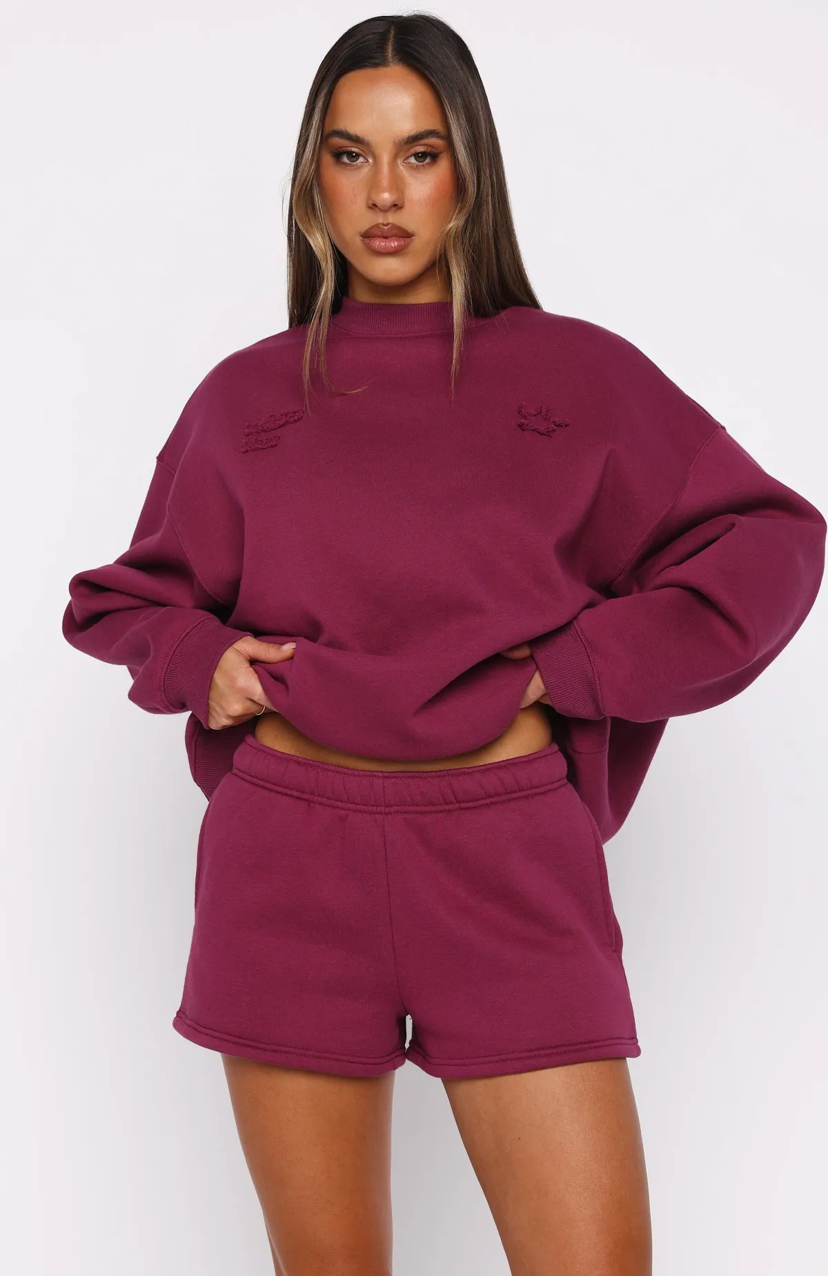 From The Archives Lexi Lounge Shorts Berry sold by White Fox Boutique product image thumbnail 2