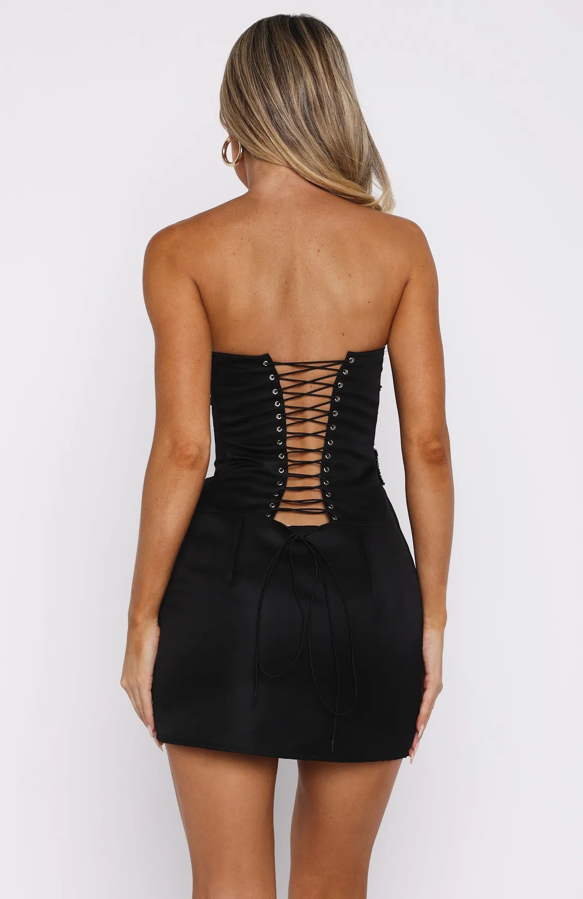 Rendezvous Strapless Mini Dress Black sold by White Fox Boutique product image thumbnail 5