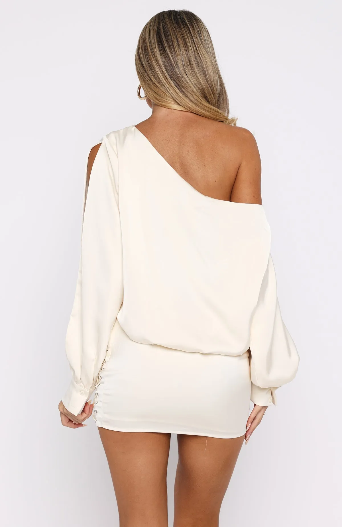 Love Letter Long Sleeve Mini Dress Off White sold by White Fox Boutique product image thumbnail 4