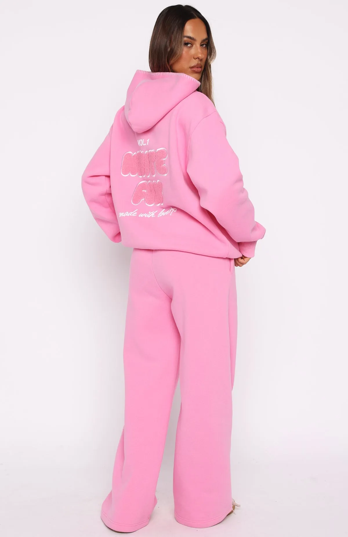 Vol. 1 Wide Leg Sweatpants Bubblegum sold by White Fox Boutique product image thumbnail 3