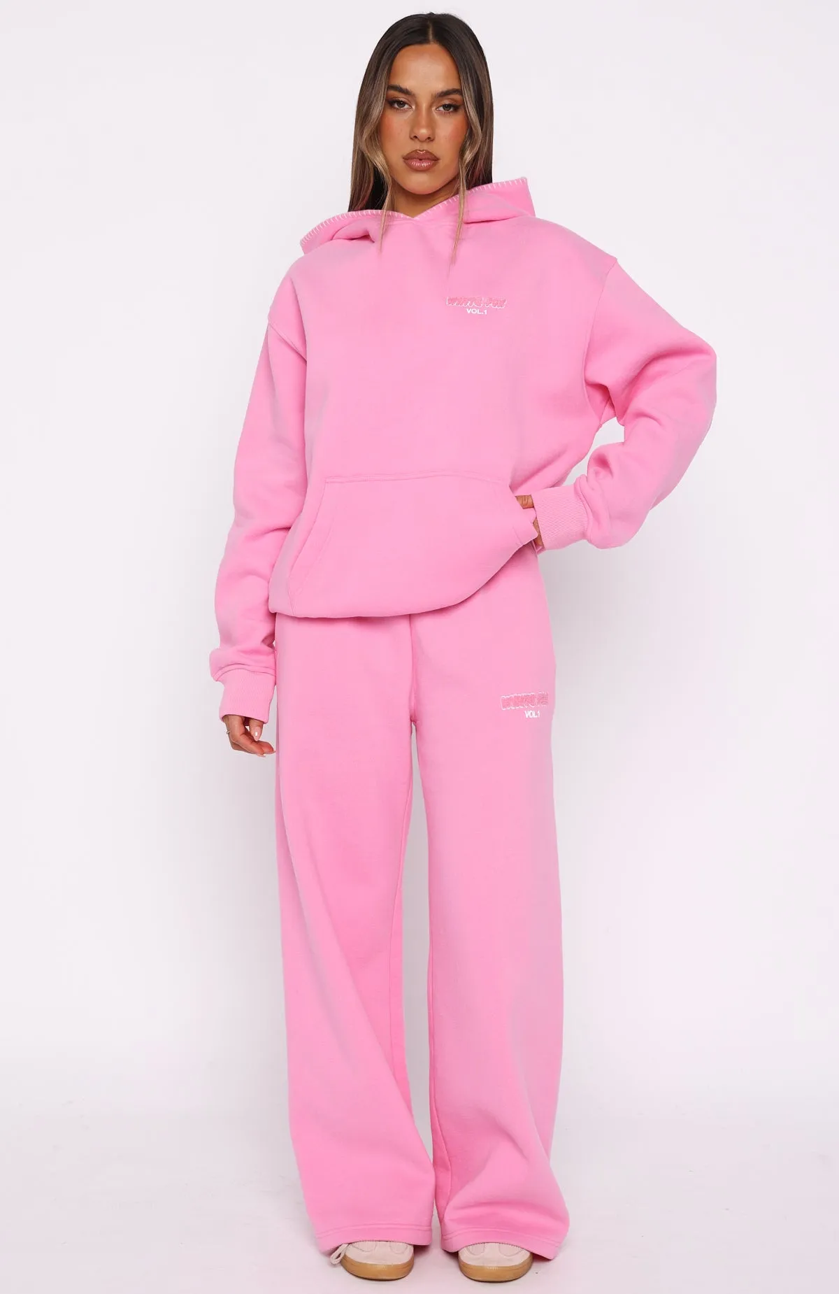 Vol. 1 Wide Leg Sweatpants Bubblegum sold by White Fox Boutique product image thumbnail 2