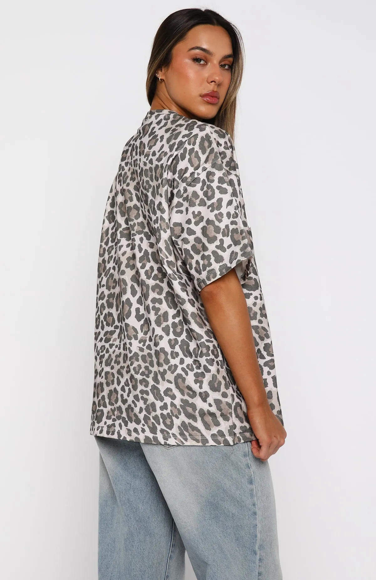 Offstage Printed Oversized Tee Leopard sold by White Fox Boutique product image thumbnail 4