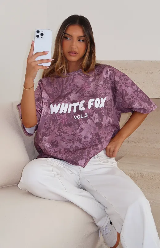 Offstage Printed Oversized Tee Berry Floral sold by White Fox Boutique