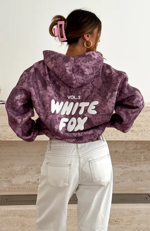 Offstage Printed Oversized Hoodie Berry Floral sold by White Fox Boutique
