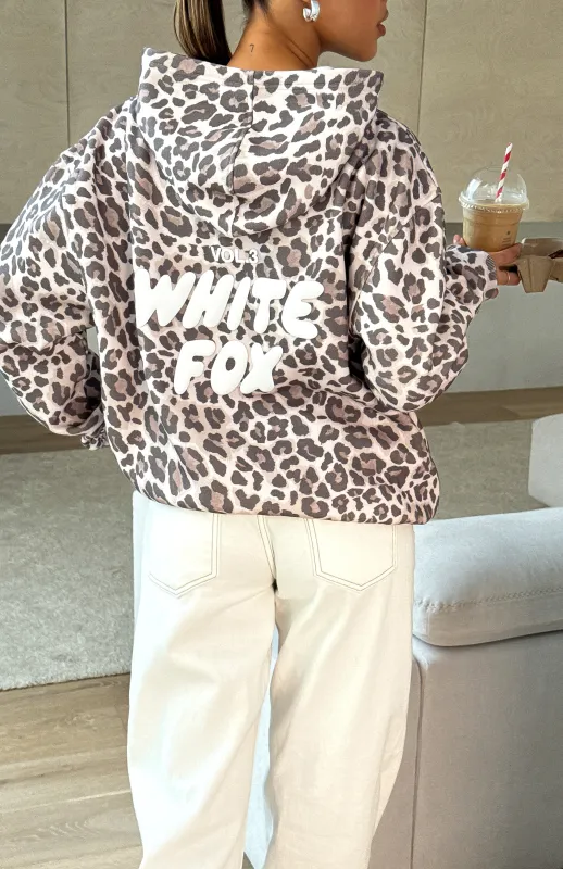Offstage Printed Oversized Hoodie Leopard sold by White Fox Boutique