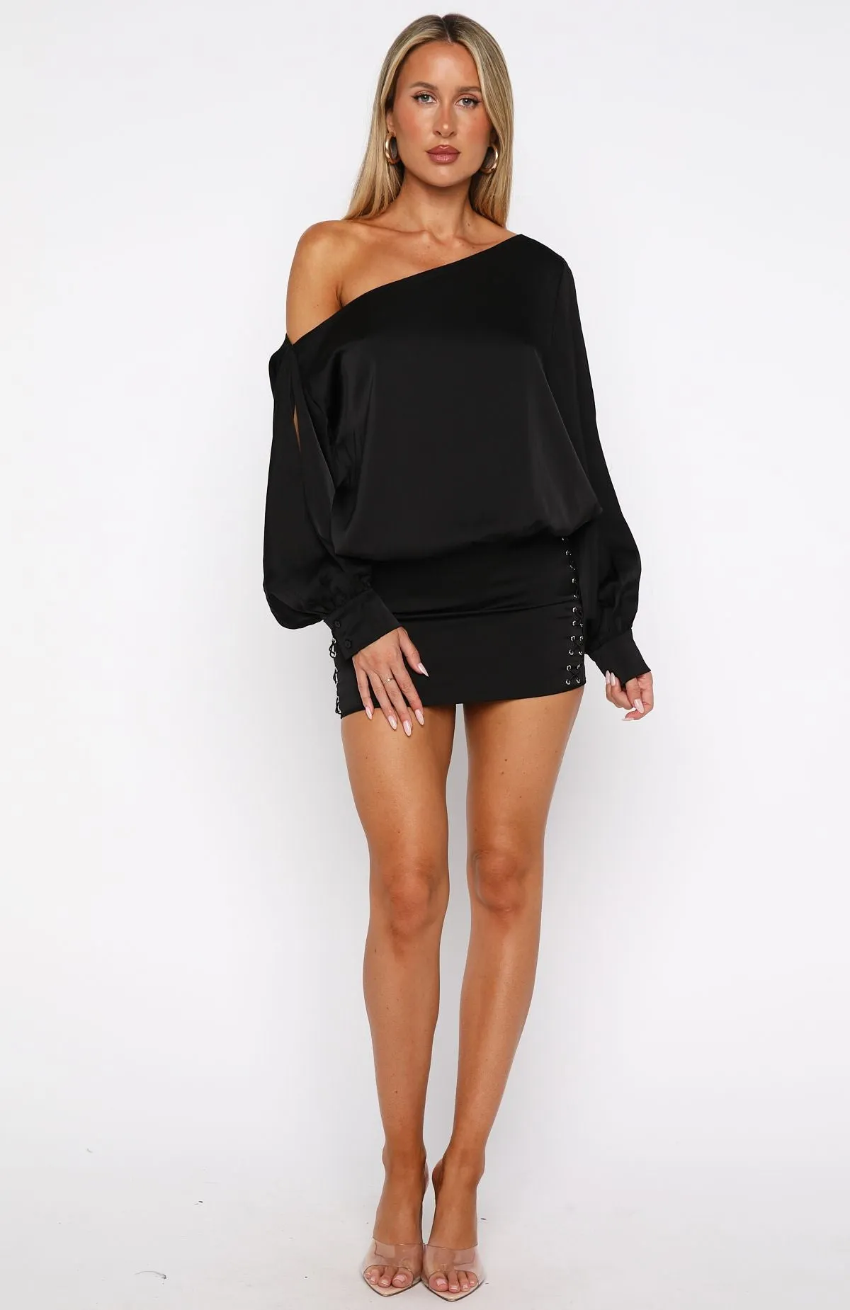 Love Letter Long Sleeve Mini Dress Black sold by White Fox Boutique product image thumbnail 5