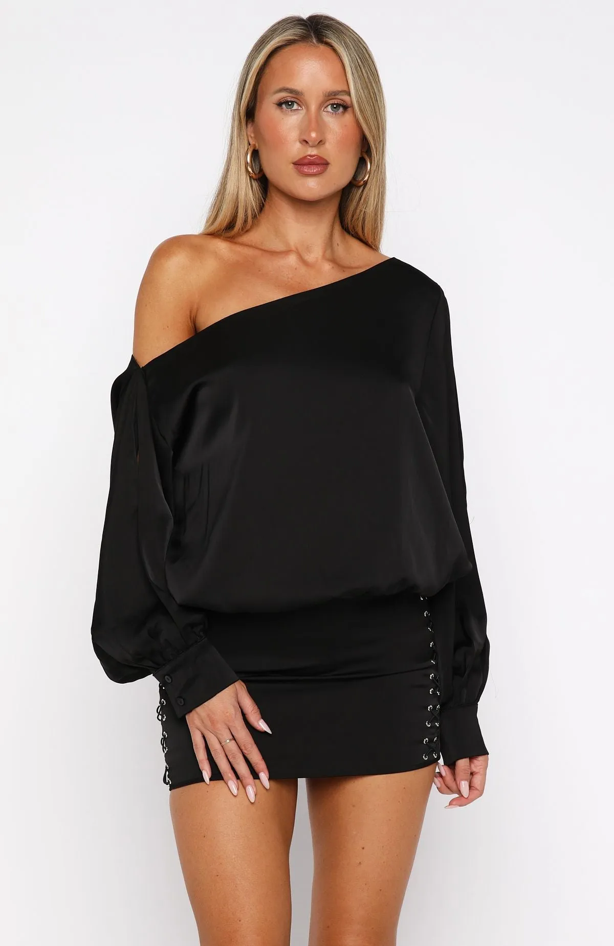 Love Letter Long Sleeve Mini Dress Black sold by White Fox Boutique product image thumbnail 2