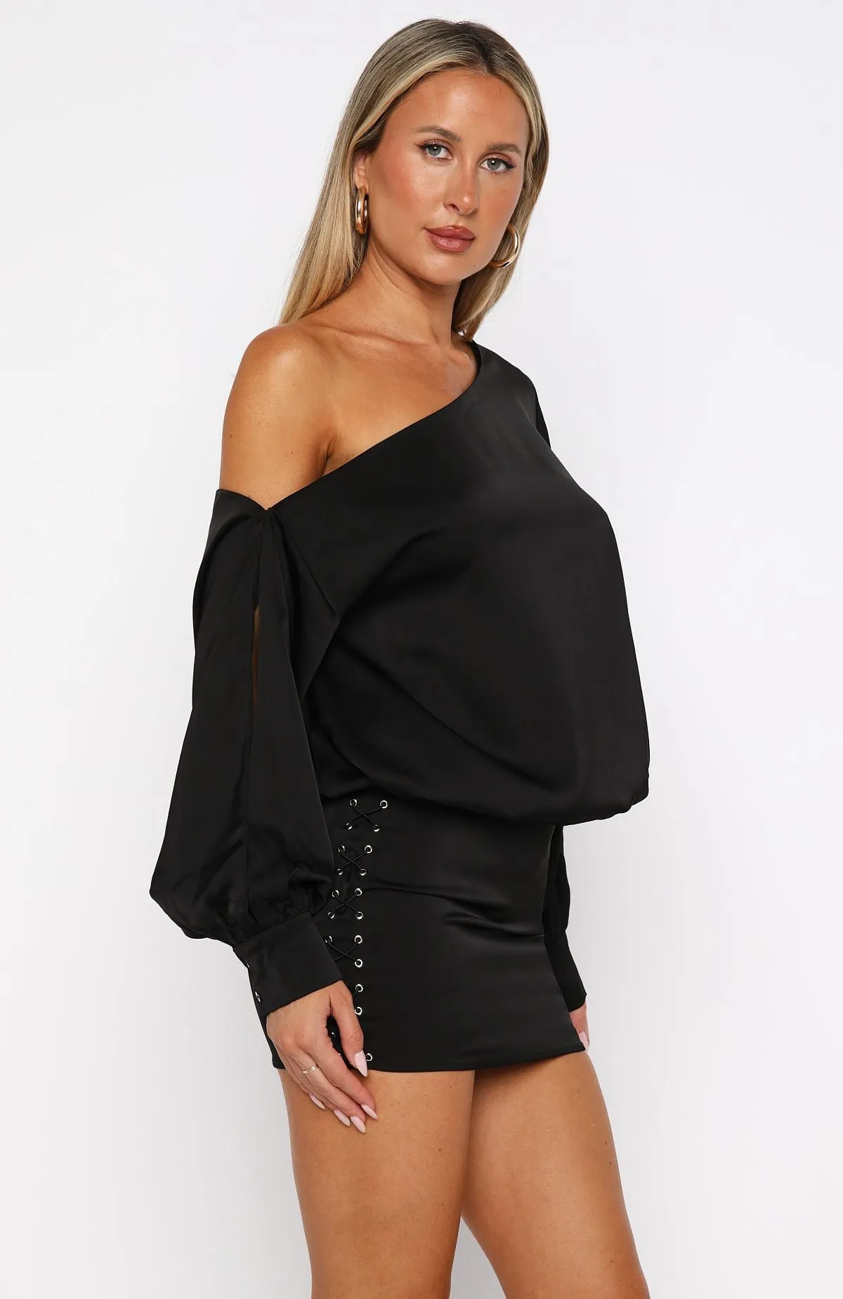 Love Letter Long Sleeve Mini Dress Black sold by White Fox Boutique product image thumbnail 3