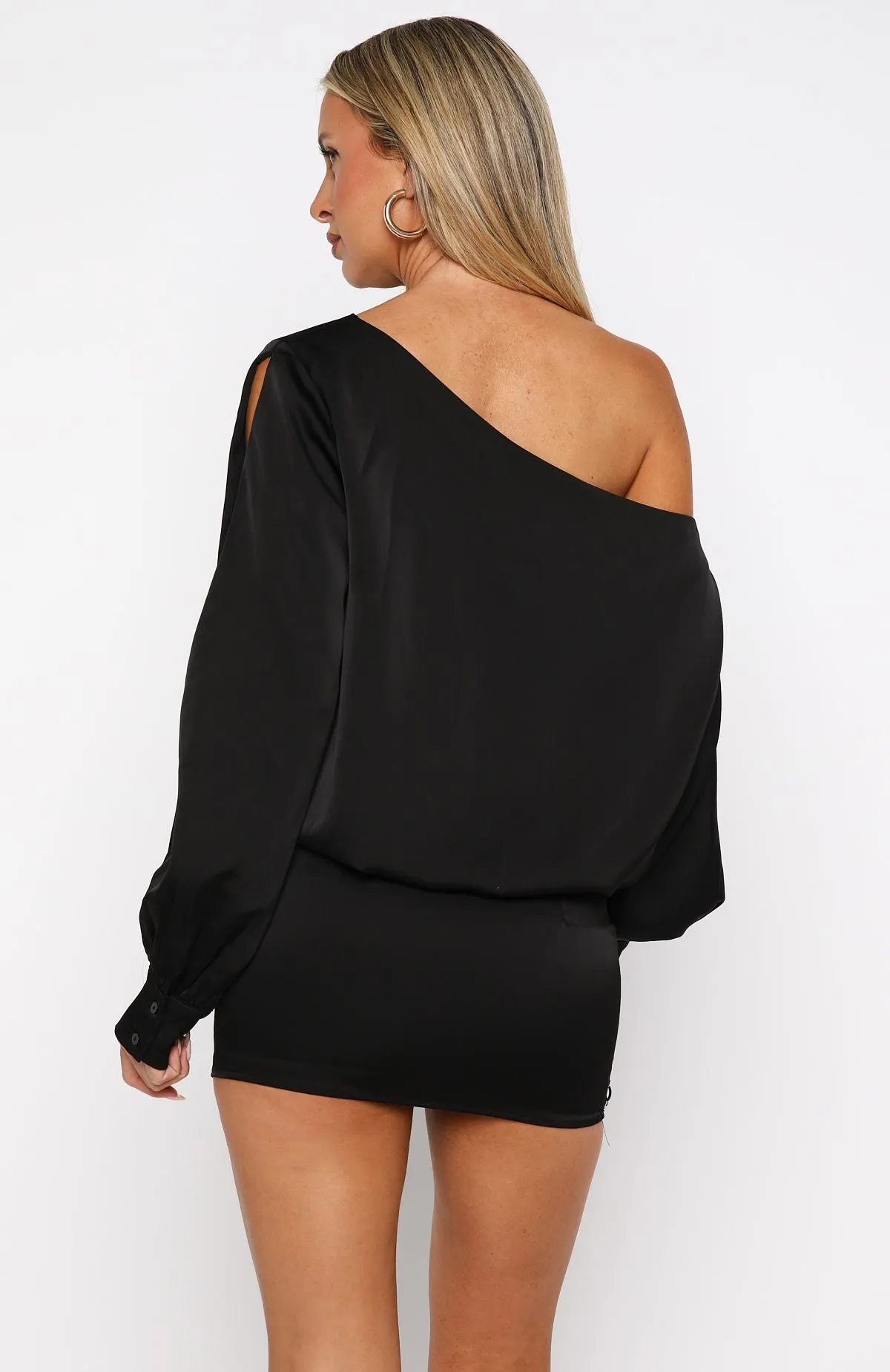 Love Letter Long Sleeve Mini Dress Black sold by White Fox Boutique product image thumbnail 4