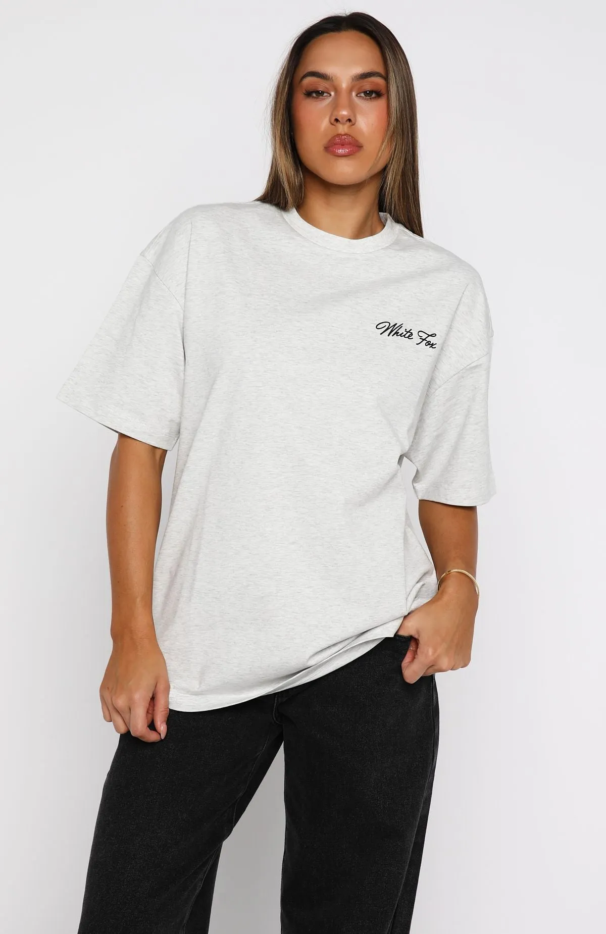 Creative Studios Oversized Tee Grey Marle sold by White Fox Boutique product image thumbnail 2