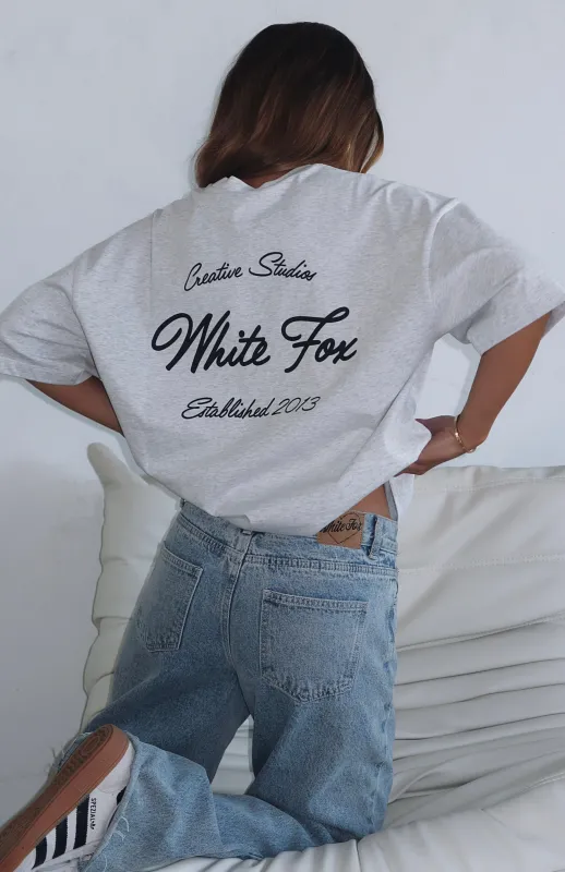 Creative Studios Oversized Tee Grey Marle sold by White Fox Boutique