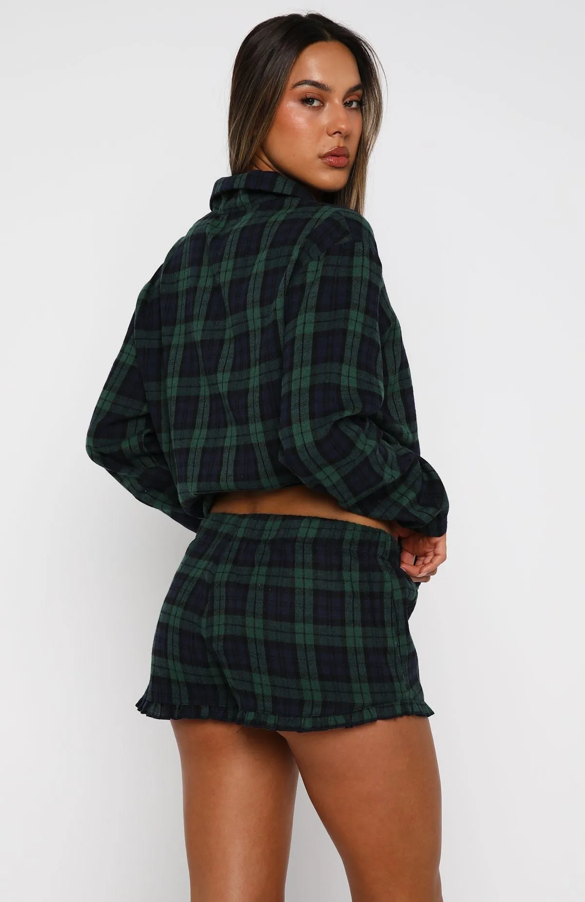 That Time Of Year Long Sleeve Pyjama Top Green/Navy sold by White Fox Boutique product image thumbnail 4