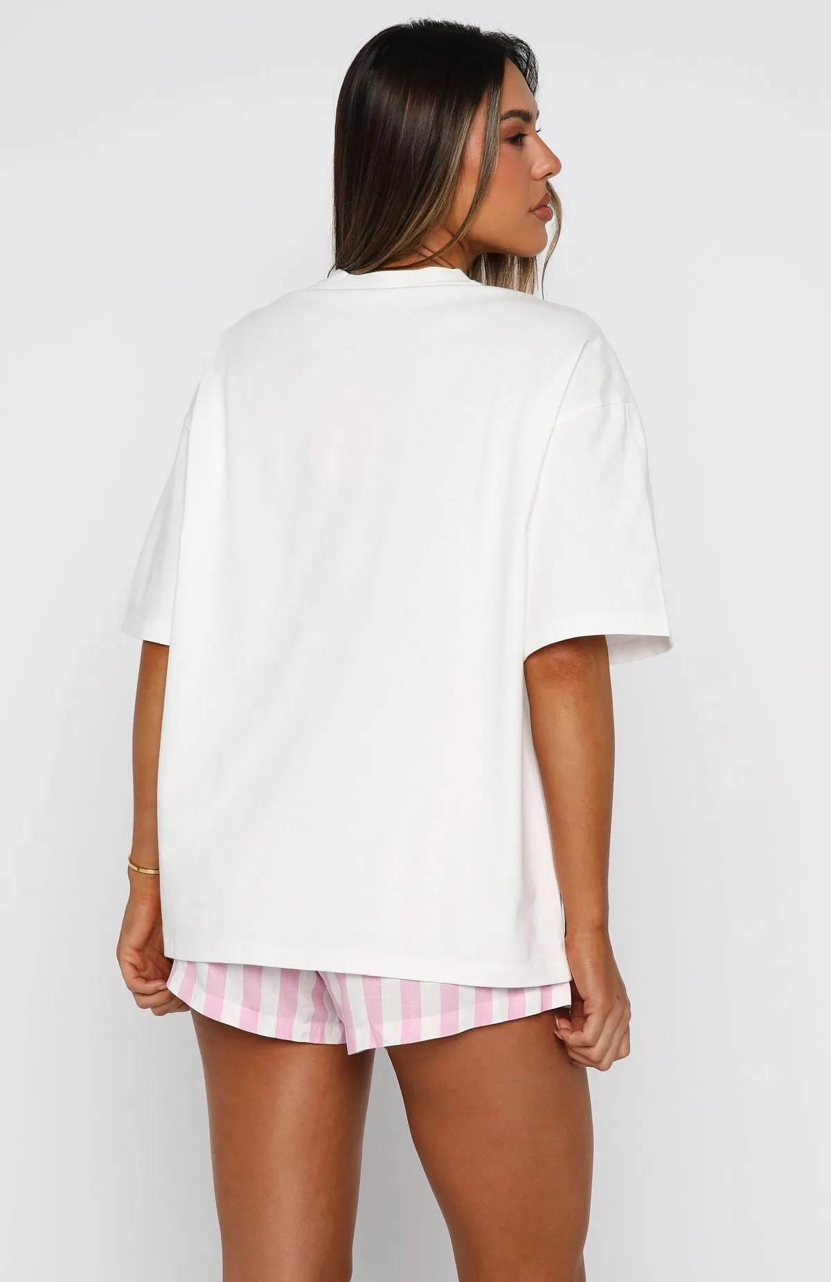Silly Season Pyjama Shorts Pink/White Stripe sold by White Fox Boutique product image thumbnail 4