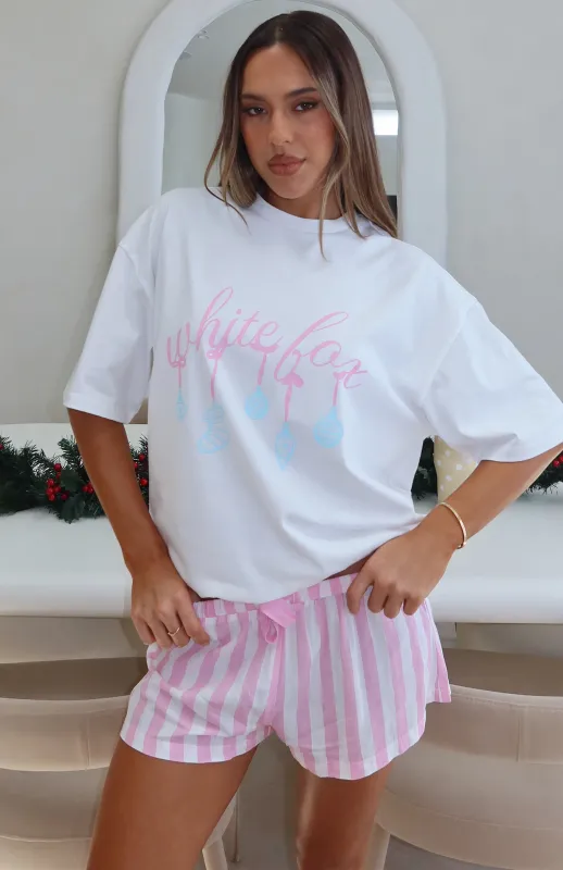 Silly Season Pyjama Oversized Tee White sold by White Fox Boutique