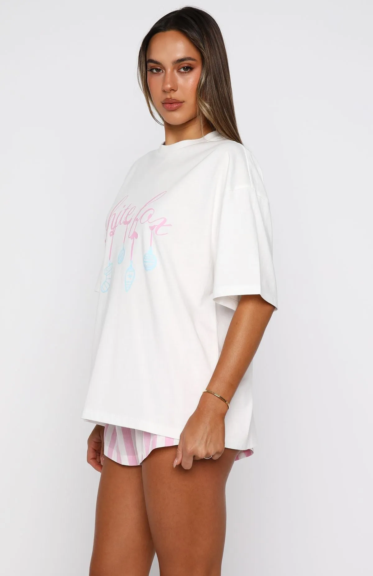 Silly Season Pyjama Oversized Tee White sold by White Fox Boutique product image thumbnail 4