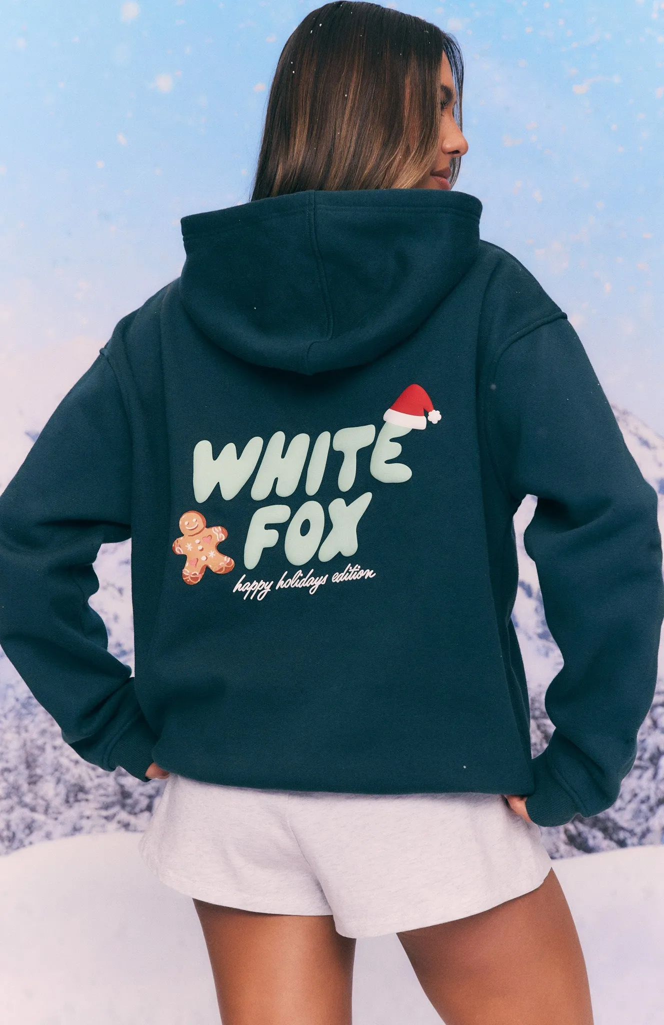 Holly Jolly Christmas Oversized Hoodie Pine sold by White Fox Boutique