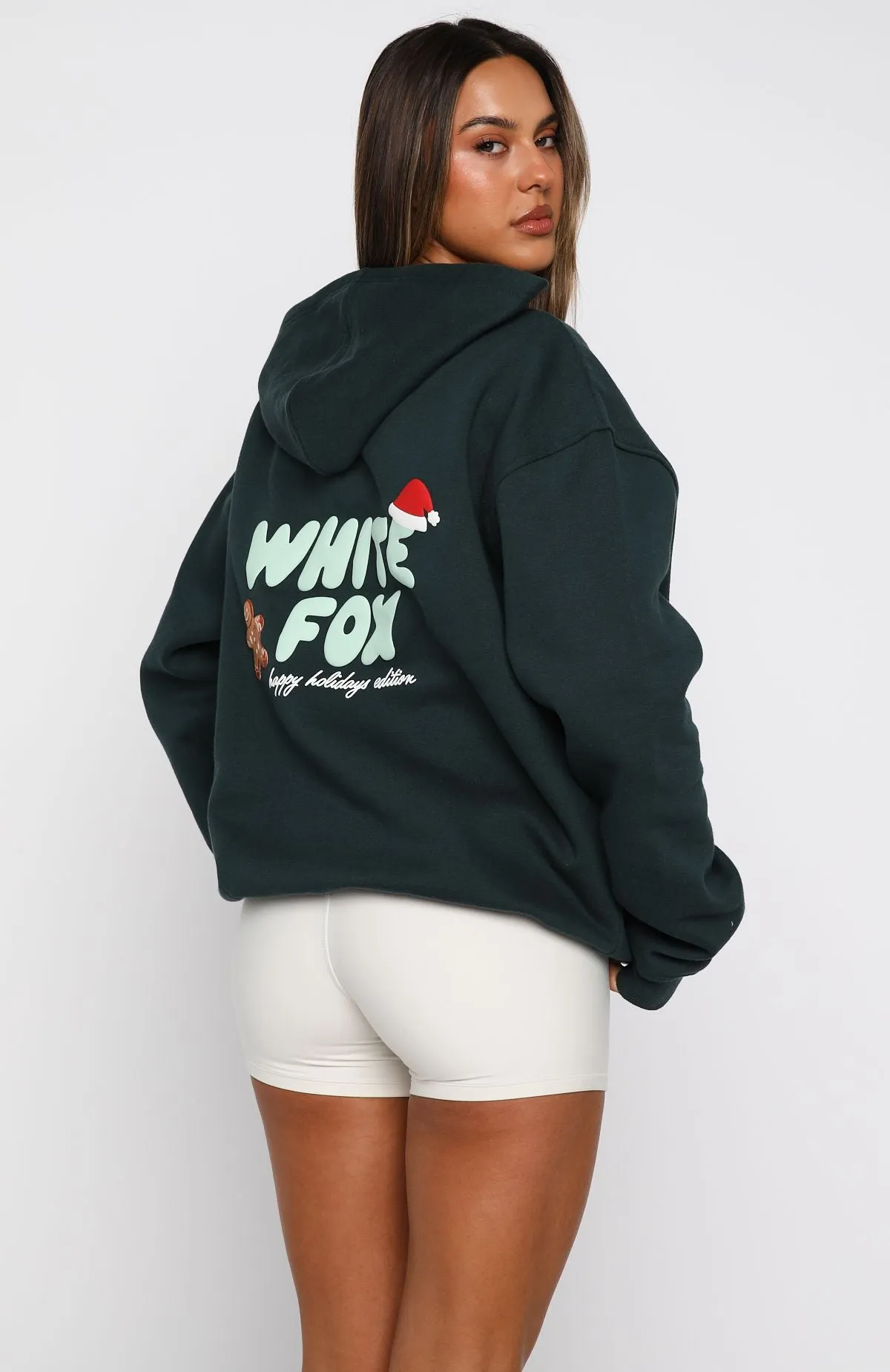 Holly Jolly Christmas Oversized Hoodie Pine sold by White Fox Boutique product image thumbnail 5