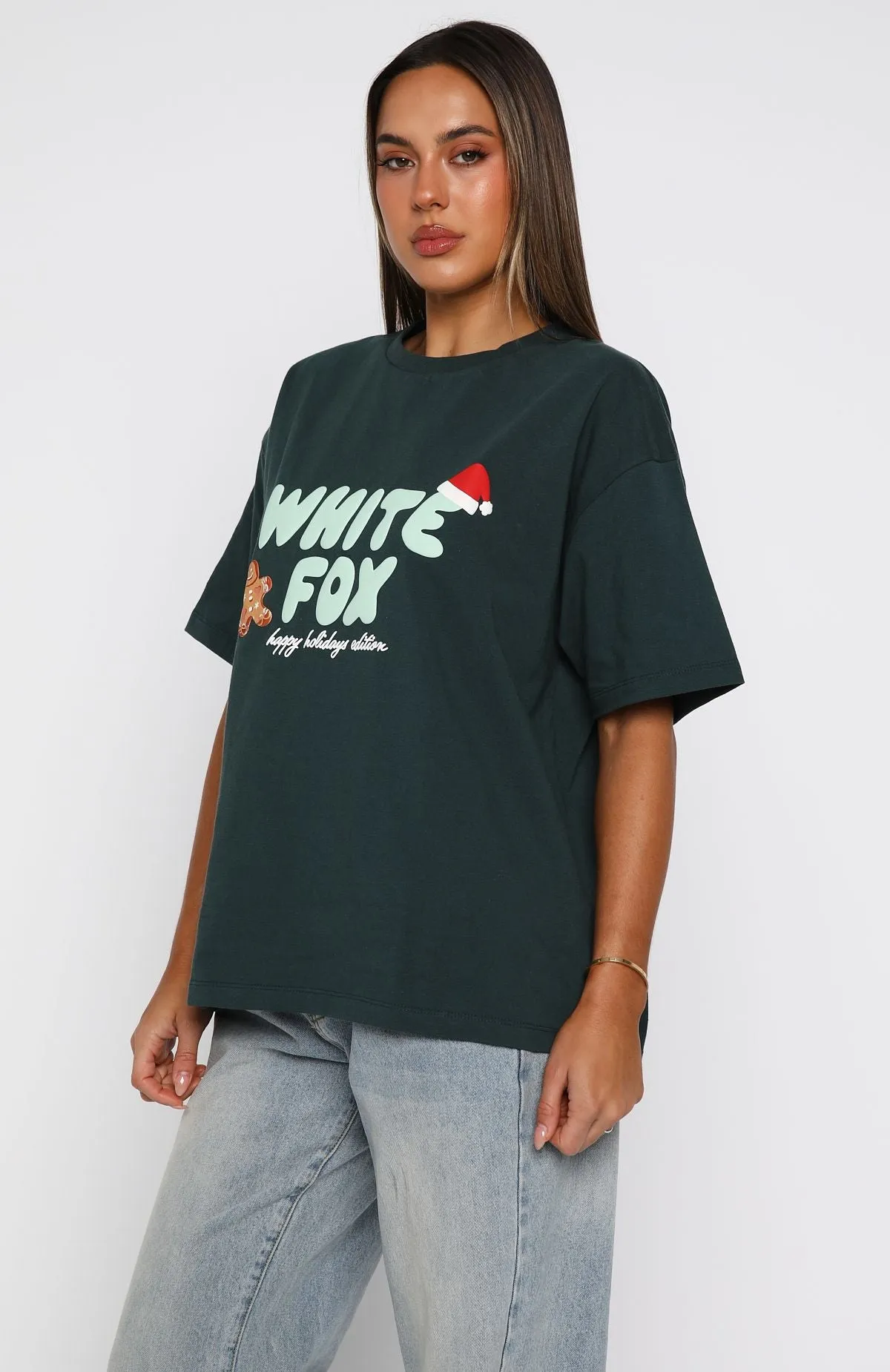 Holly Jolly Christmas Oversized Tee Pine sold by White Fox Boutique product image thumbnail 4