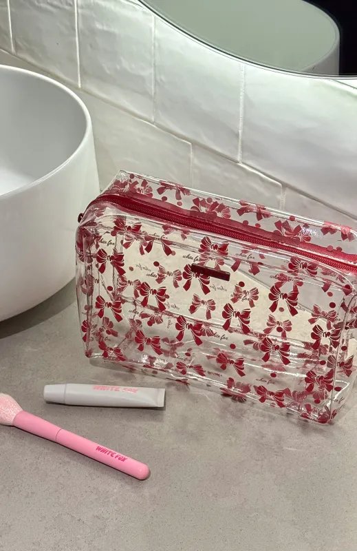 Clara Cosmetic Case Bow Bliss made by White Fox Boutique